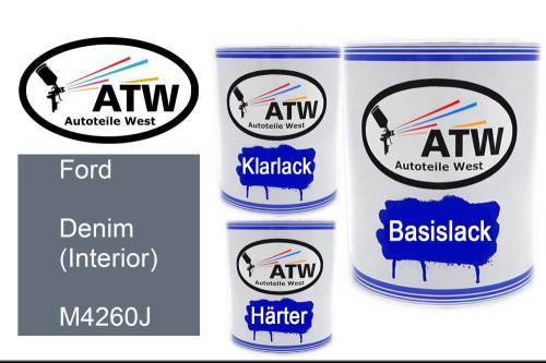 Ford, Denim (Interior), M4260J: 1L Lackdose + 1L Klarlack + 500ml Härter - Set, von ATW Autoteile West.